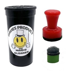 Davies Product: THE MAGIC CLEANER - The Magnetic Glass Cleaner for All Glass Devices, Water Pipes, Glass Pipes, and Unique Glasses - Reusable Scrubber Pads - Safe on Glass! - Resin Remover! (Red)
