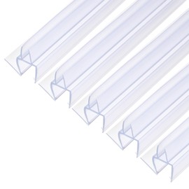 uxcell Shower Door Bottom Seal, Shower Door Sweep for 1/2" Thick Glass 78.5" Long (15.7" x 5 Pcs), 5 Section Segmented Frameless Glass Door Seal Strip with Double Drip Rail, Clear