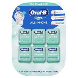 Glide Crest Comfort Plus Dental Floss Mint 40m Each (6 Pack)