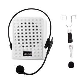 DESHUN Voice Amplifier,Portable Microphone and Speaker,Suitable for Teachers, Tour Guides, Coaches, Conference Speakers. (Black) (White)