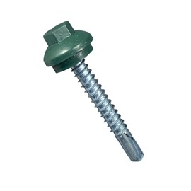 Long Life Metal Roofing Screws (250 count) Metal to Wood and Metal to Metal, Domed Cap Head EPDM Washer, Free Hex Bit with Order (#12 Metal to Metal, Forest Green, 250)