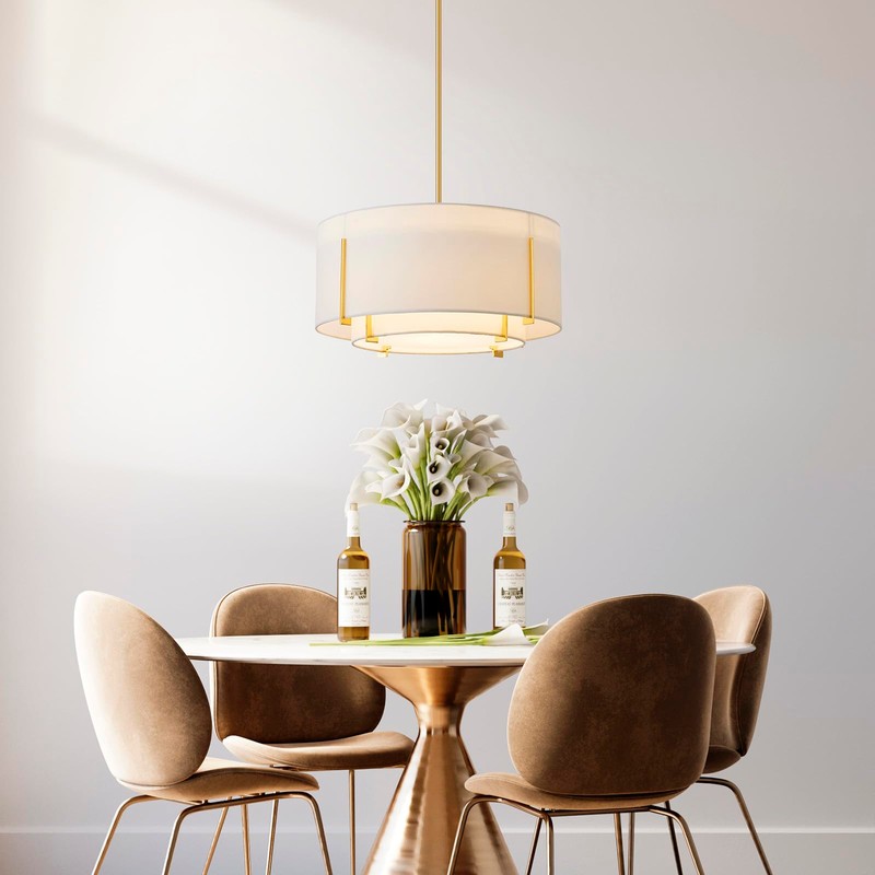 Shrine Lighting Chandeliers, Modern Design, Drum Pendant Light for Dining