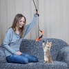 Goldge Cat Toy Feathers Retractable Fishing Rod with 12 Refills