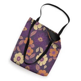 Purple Retro Flower Hippie Daisy 60s 70s Aesthetic Flowery Tote Bag