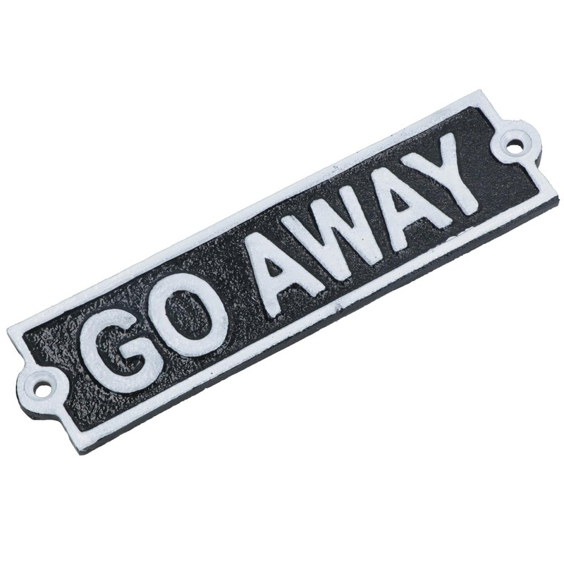 AB Tools Go Away Cast Iron Sign Plaque Door Wall