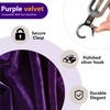 6.5 Feet Purple Velvet Hanging Ropes with Silver Polished Hooks
