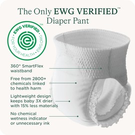 SmartyPants Pull Up Style Diapers | EWG Verified Safe & Plant-Based | Quilted 360 Waistband, Super Absorbent for Overnight Leak Protection |Training Pants by HealthyBaby | Size 4 (46 Count)