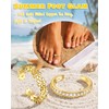 Sanfenly 12Pcs Gold Plated Toe Rings for Women Non Tarnish