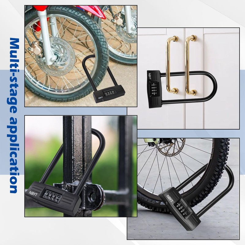Lawnize Bike Lock u Lock Combination,Resettable Code,Long Shackle,Heavy Duty Padlock