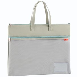 A3 Document Bag Mesh Zip Wallets File Folder Zipper Bags Waterproof Plastic Wallets for Student Office Art Supplies Travel Storage Pouch (Green)