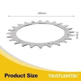 TRUSTLIONTEK Traction Improvement for Robot Mower Wheel Tooth Spikes, Compatible with Worx S/M Robotic Lawnmowers, Galvanised Steel, Wheel Size 205 mm