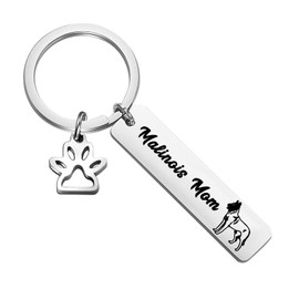 LQRI Belgian Malinois Dog Gifts Malinois Dog Mom Dog Dad Keychain Belgian Malinois Gift for Pet Lover (K Malinais Mom)