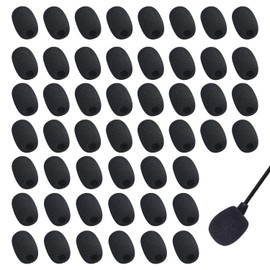 SYEYCW Pack of 50 Microphone Windscreen, Microphone Foam, Mini Microphone Headset Windscreen, Foam with High Density Microphone Windscreen for Teaching, Stage Performance, Meetings