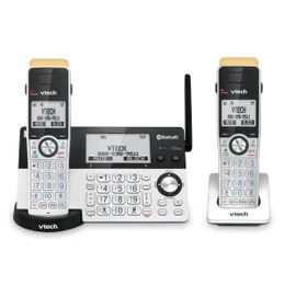 VTech IS8151-2 Super Long Range 2 Handset DECT 6.0 Cordless Phone for Home with Answering Machine, 2300 ft Range, Call Blocking, Bluetooth, Headset Jack, Power Backup, Intercom, Expandable to 12 HS
