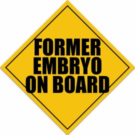 American Vinyl 5x5 inch Caution Former Embryo On Board Sticker safety funny infant baby