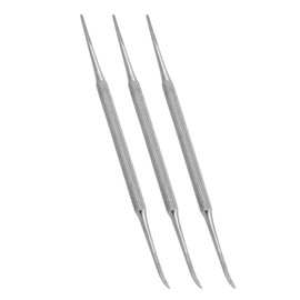 Ingrown Toenail File and Lifter Cuticle Pusher and Nail Cleaner, Dual Ended Nail Care Tool, Stainless Steel (Pack of 3)