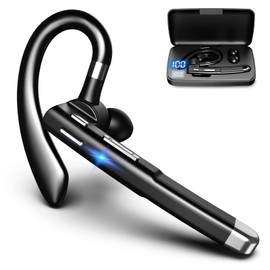 Hsility Bluetooth Headset for Cell Phones 500Hrs Standby Time with LED Charging Case 270 Degrees Rotatable Mic Hands Free Bluetooth 5.4 Version