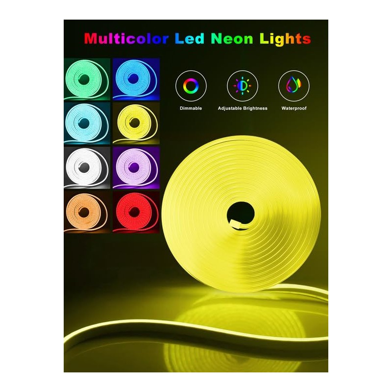 NBBUFF 100FT Led Neon Rope Lights Music Sync, RGB Led