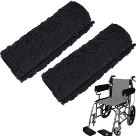 PAIKIUU Wheelchair Armrest Pad Cushion Cover, 1Pair Wheelchair Armrest Pads with Memory Foam Sheepskin Wheel Chair Cover Wheelchair Accessories Soft Support Cushion Armrest Accessories for Adults