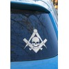 Widow's Son Square & Compass Masonic Vinyl Decal - [White][6