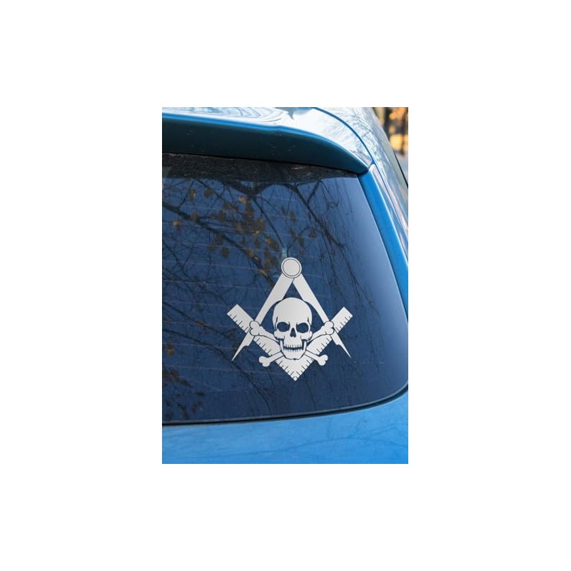 Widow's Son Square & Compass Masonic Vinyl Decal - [White][6