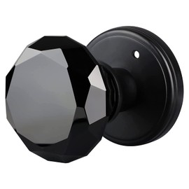 Crystal Doorknob by Balin Designs (Matte Black) - Decorative Hardware Interior Keyless Passage Door Lock for Hallway Passage, Kitchen, or Other Doors (1 Pack)