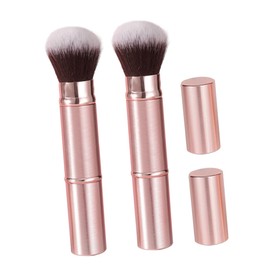 SAFIGLE 2pcs Dual-ended Retractable Makeup Brush with Cap Portable Travel Foundation Blush Brush for Effortless Application Any Setting
