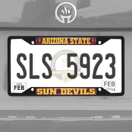 FANMATS 31244 Arizona State Sun Devils Metal License Plate Frame Black Finish