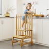 BAMBOOHOMIE Kids Kitchen Step Stool, Toddler Standing Tower Adjustable Height
