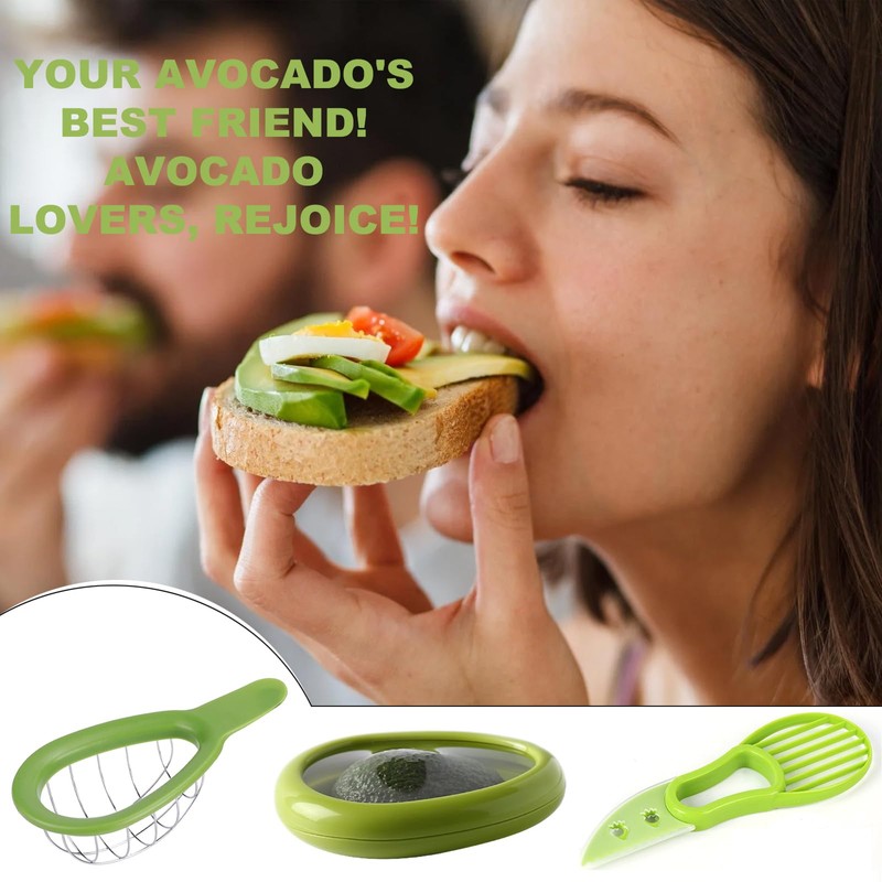 Avocado Slicer Tools 3 PCS - Avocado Saver for Fridge