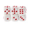 WeLoveDice - Dice White with Red Hearts - Made in