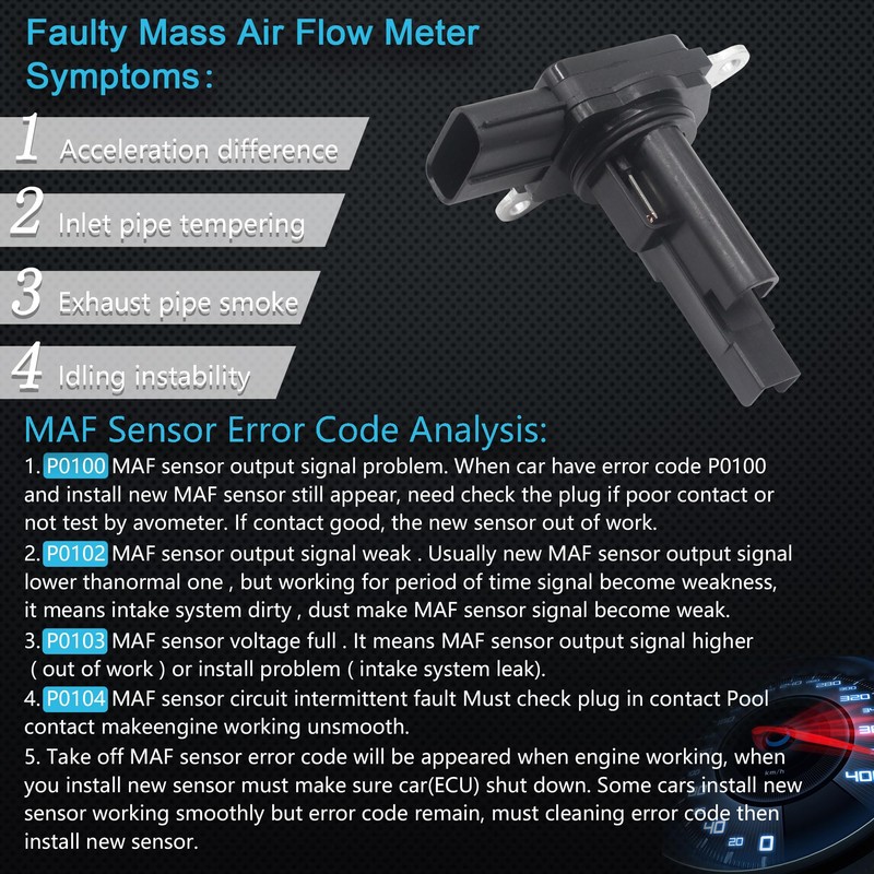 Yezoauto Mass Air Flow Sensor Maf Meter Compatible with Toyota