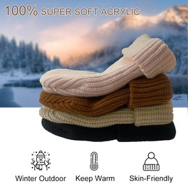VVEIRAN Baby Beanie Cute Toddler Winter Hat Knit Boys Girls Warm 2 Pack Kids Embroidered Beanies Cap for 0-3 Years