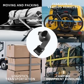 CHUMJOYA 4PCS Tie Down Straps, 1 inch Wide Lashing Straps with Buckles, Adjustable Cam Buckle Cinch Straps Suitable for Motorcycle, Cargo, Trucks,Trailer,Luggage, Car Roof Rack (Grey, 1"*8')