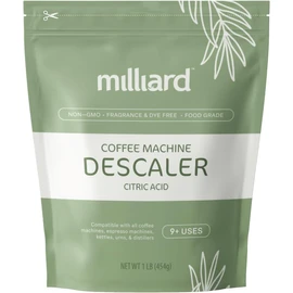Milliard Descaler Powder - Coffee & Espresso Machine Descaling Cleaning Solution For Use With Keurig, Breville, Nespresso, Delonghi & More (1 lb, 9 Uses)