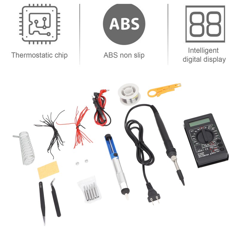 Soldering Iron Multimeter Kit 80W Digital Adjustable Temperature Electronics Welding