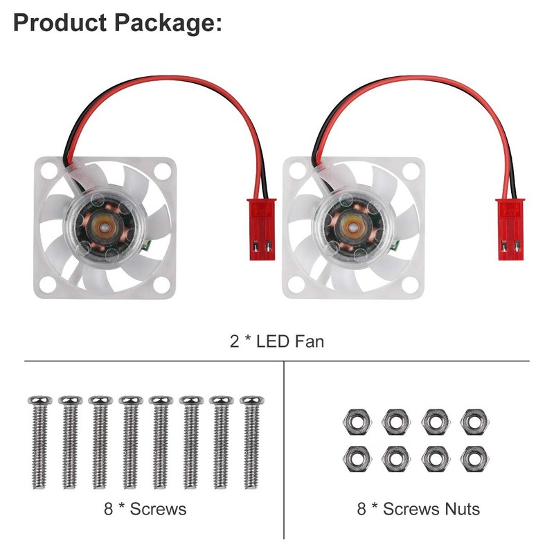 MakerFocus 2pcs Raspberry Pi 4B Fan, Raspberry Pi Cooling Fan