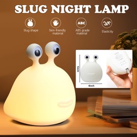 Seenelling Slug Night Light with Touch Don't Bug Me Slug Light Silicone Soft Snail Lamp Gifts from Teacher Snail Eyeball Lamp Touch for Buddies Birthday Bedroom Sleep Party Decorations