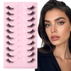 AUYAO Natural Half Lashes Half False Eyelashes,10Pcs Cat Eye Wispy