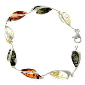 Lovely 925 Sterling Silver & Baltic Amber Designer Bracelet - GL501M2