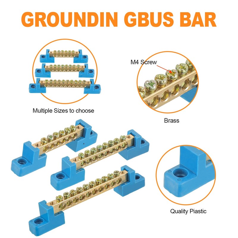 HUAREW Grounding Bus Bar 6 Positions, Ground Bus Bar Terminal