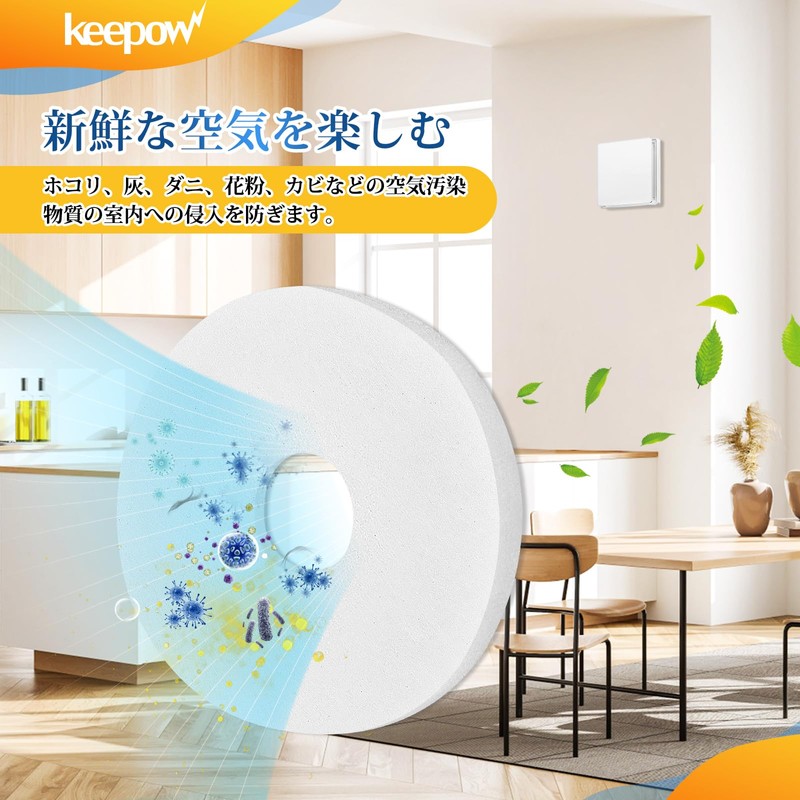 KEEPOW Air Vent Filter (Diameter 3.7 inches (95 mm) Round)