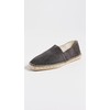 Manebi Men's Suede Square Toe Espadrilles, Suede Carbon Grey, 10