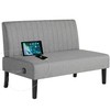 STHOUYN Mini Small Comfy Couch Armless Loveseat Sofa for Bedroom
