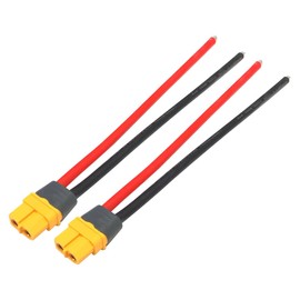 オーディオファン XT60H XT60H-Fコネクタ 12AWG 150mm ソフトシリコンケーブル 保護カバー付き 高温耐性 難燃性 2点