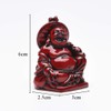 BRABUD Feng Shui 2in Red Resin Laughing Buddha Statue Figurines