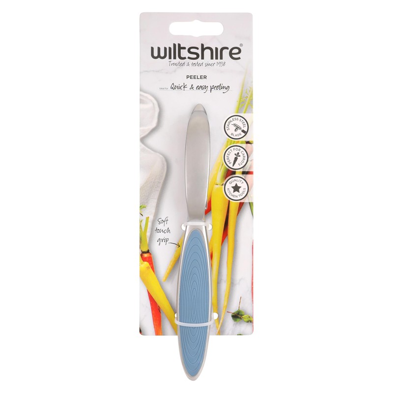 Wiltshire Colour Rush Swivel Peeler, Chrome Plated, Anti-Slip Comfortable Soft