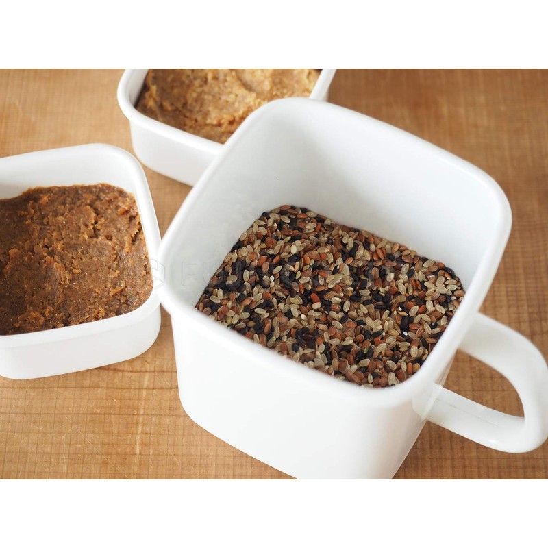 Noda Horo MSH-12K White Series Storage Container with Handle, Square