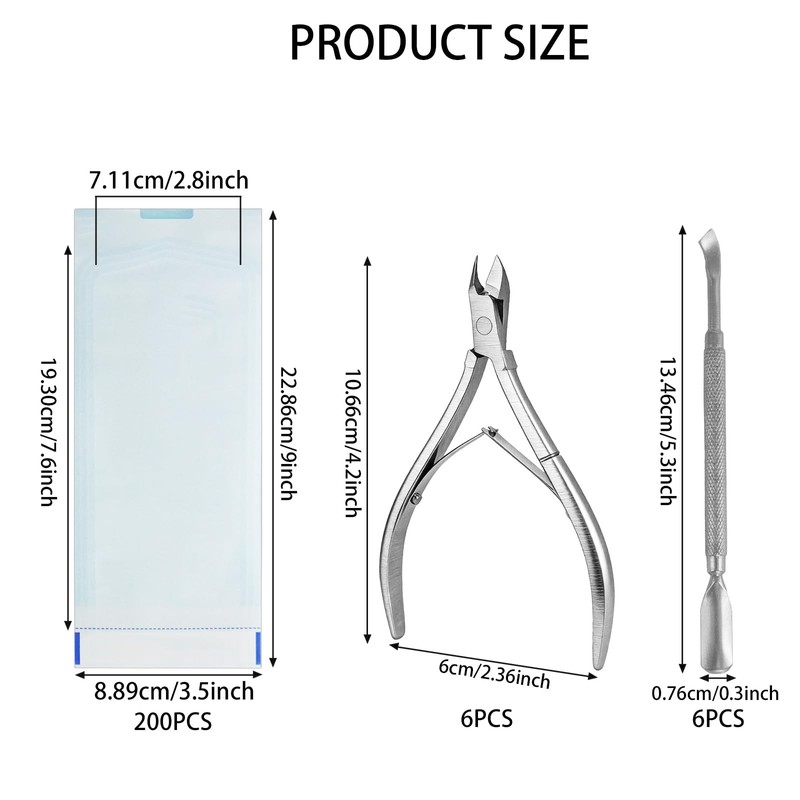 12 Pcs Cuticle Trimmer with Pusher, Stainless Steel Manicure Pedicure