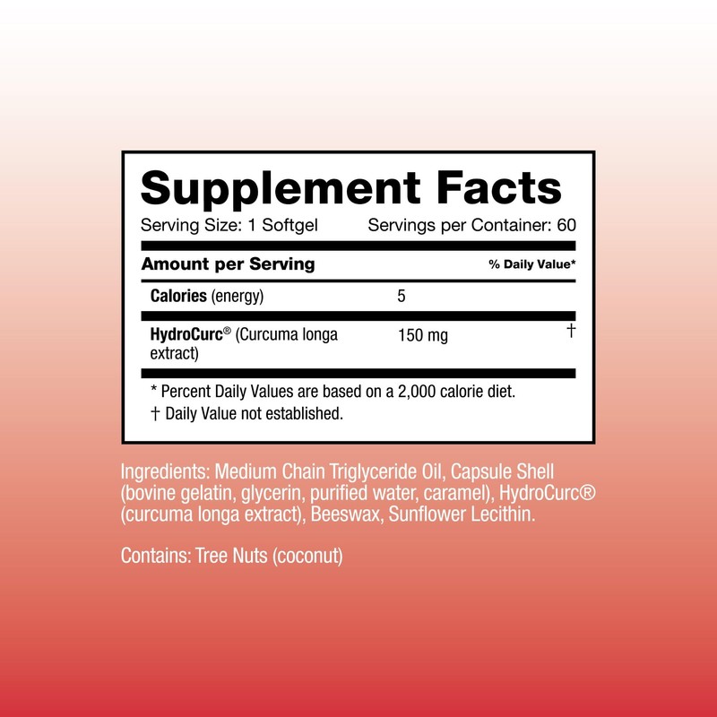 Omax3 HydroCurc Turmeric Curcumin Softgels – Highly Bioavailable, Nanoparticle Potency